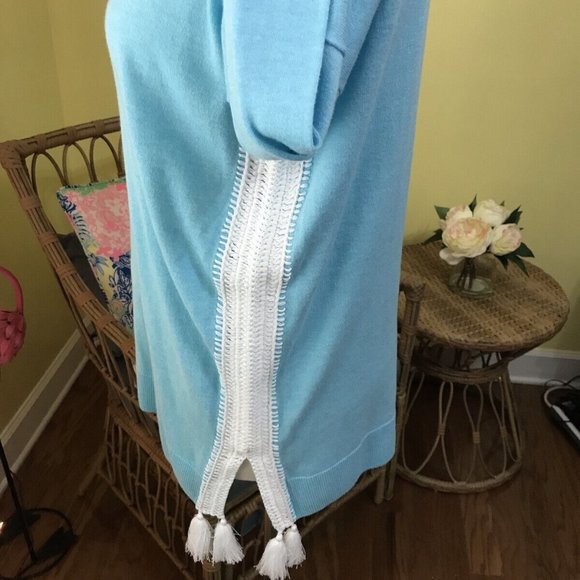 Lilly Pulitzer NWT Damara Coolmax Sweater Heathered Bayside Blue $138 Size XXS - Picture 7 of 11
